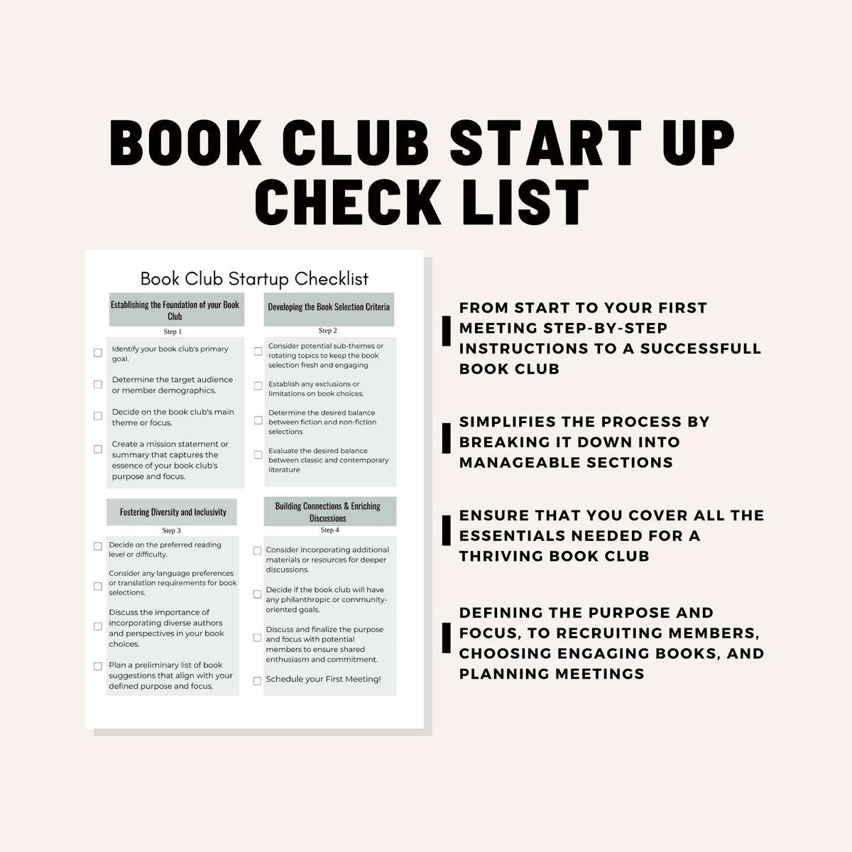 Start up check list to help create your Mommy  Book Club